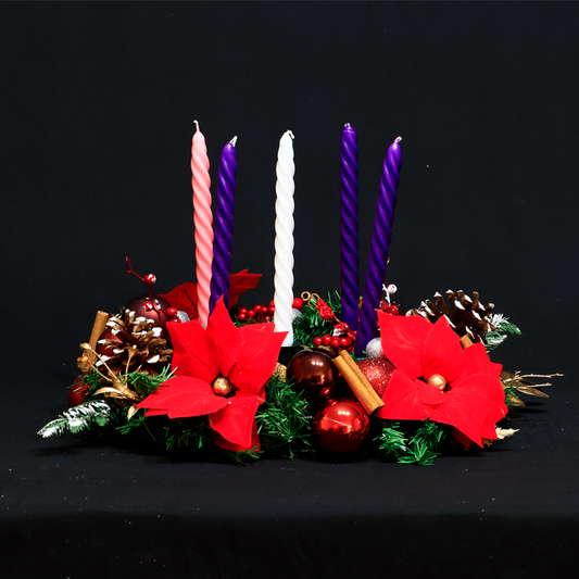 Traditional Advent Wreath with Five Candles