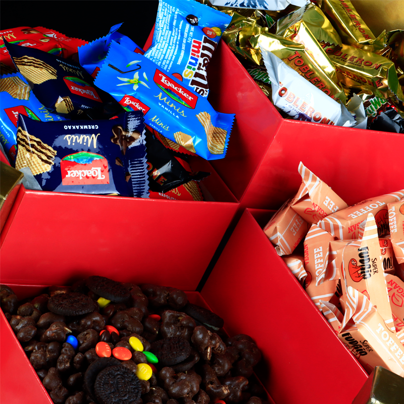 Gift Tower with Imported Sweets Assortment