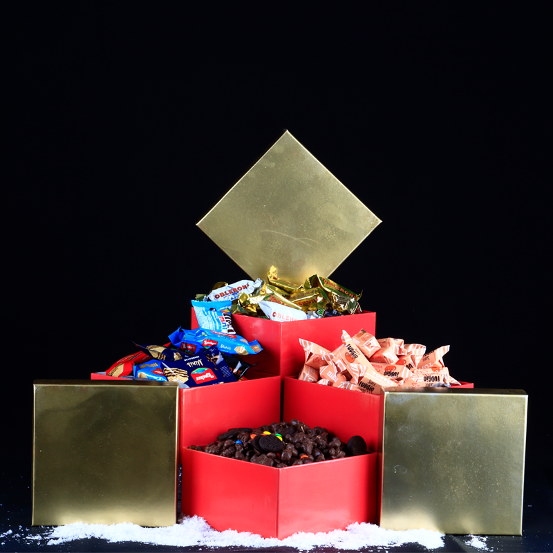 Gift Tower with Imported Sweets Assortment