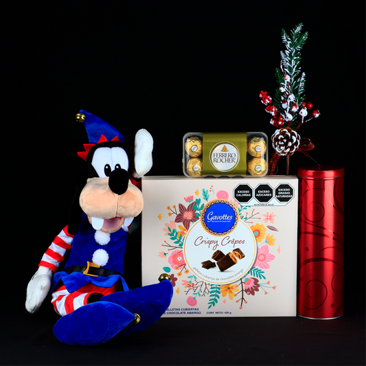 Christmas Goofy Medium Plush with Chocolates and Cookies