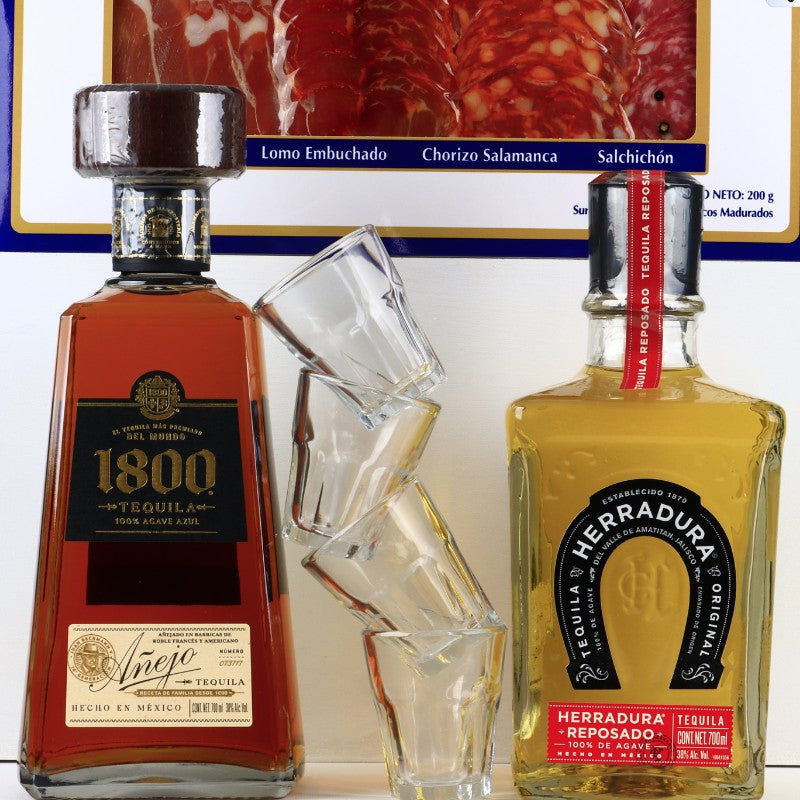 Tequila Duo 1800 and Herradura Reposado with Gourmet Products