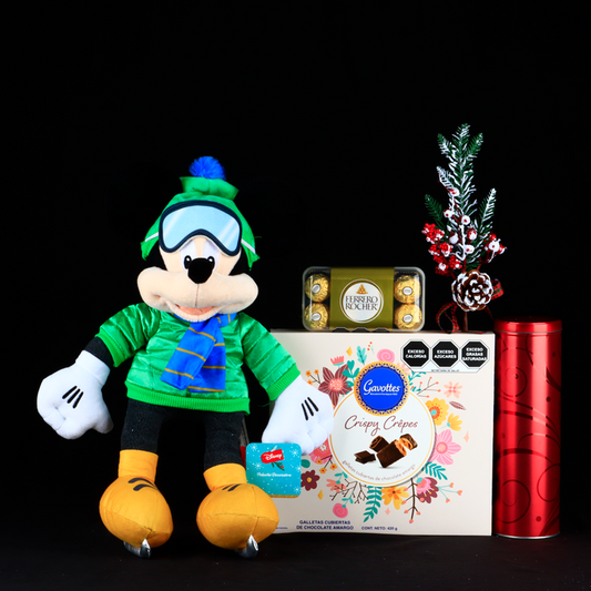 Disney Mickey Mouse with Skis & Chocolates