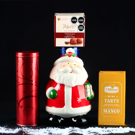 Santa Claus Cookie Jar with Cookies and Truffles