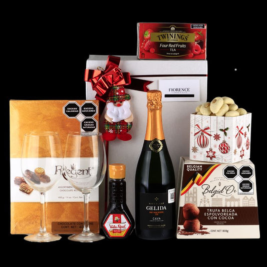 Gourmet Corporate Gift with Spanish Wine Cava Gelida Brut Gran Reserva