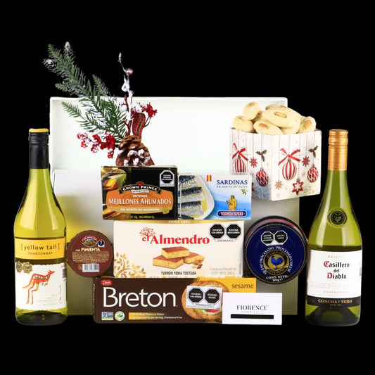 Gourmet Christmas Gift with White Wine Duo