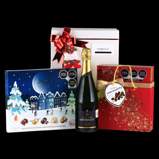 Deluxe Gift with Champagne, Chocolates and Cookies