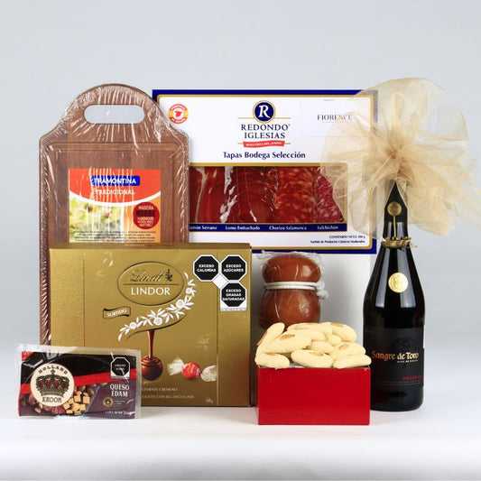 Gift with Spanish Red Wine and Gourmet Products