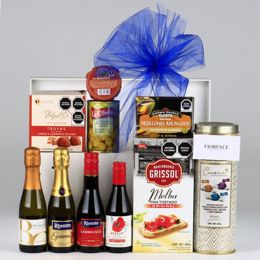 Gourmet Gift with Duo of Red and Sparkling Wines