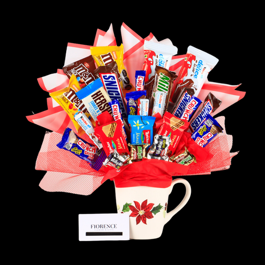 Candy Bouquet with Chocolates "Poinsettia Flower"