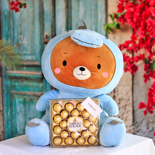 Dino-bear and Chocolates - Giftbaskets México