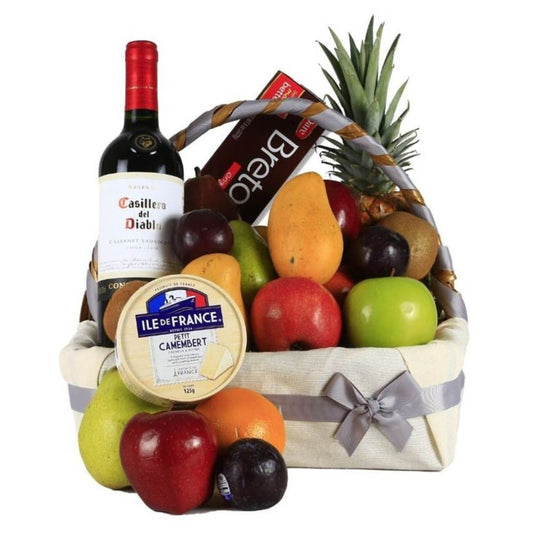 Wine and Fruit Gift Basket