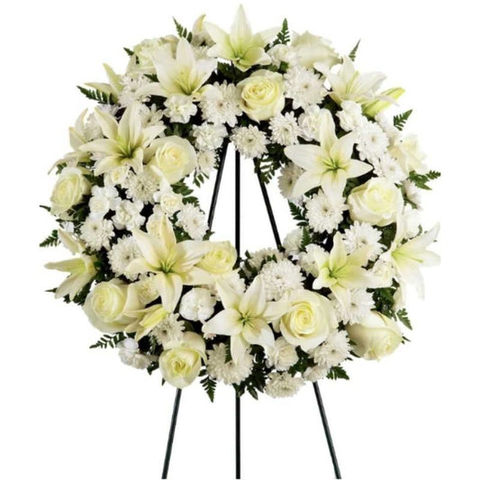 Peaceful Road Funeral Wreath - Giftbaskets México